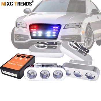 

New Car Strobe Police Light 4X3 LEDs Spot DRL Emergency Waring Light 12V Flashing Strobe Light Led Truck Waterproof Flashlight