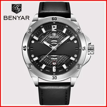 

BENYAR 2019 New Men Watch Top Brand Luxury Casual Business Quartz Waterproof Leather Sport Male Wristwatch Relogio Masculino+Box