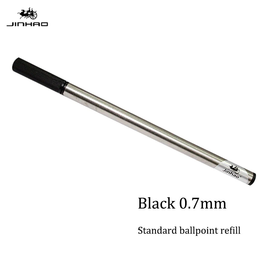 Black refill 0.7MM 10 шт набор шариковых ручек для заправки JINHAO стандартная черная и синяя чернильная Ручка-роллер для заправки 0,5 мм 0,7 мм аксессуары для офиса и школы - Цвет графита: Black refill 0.7MM