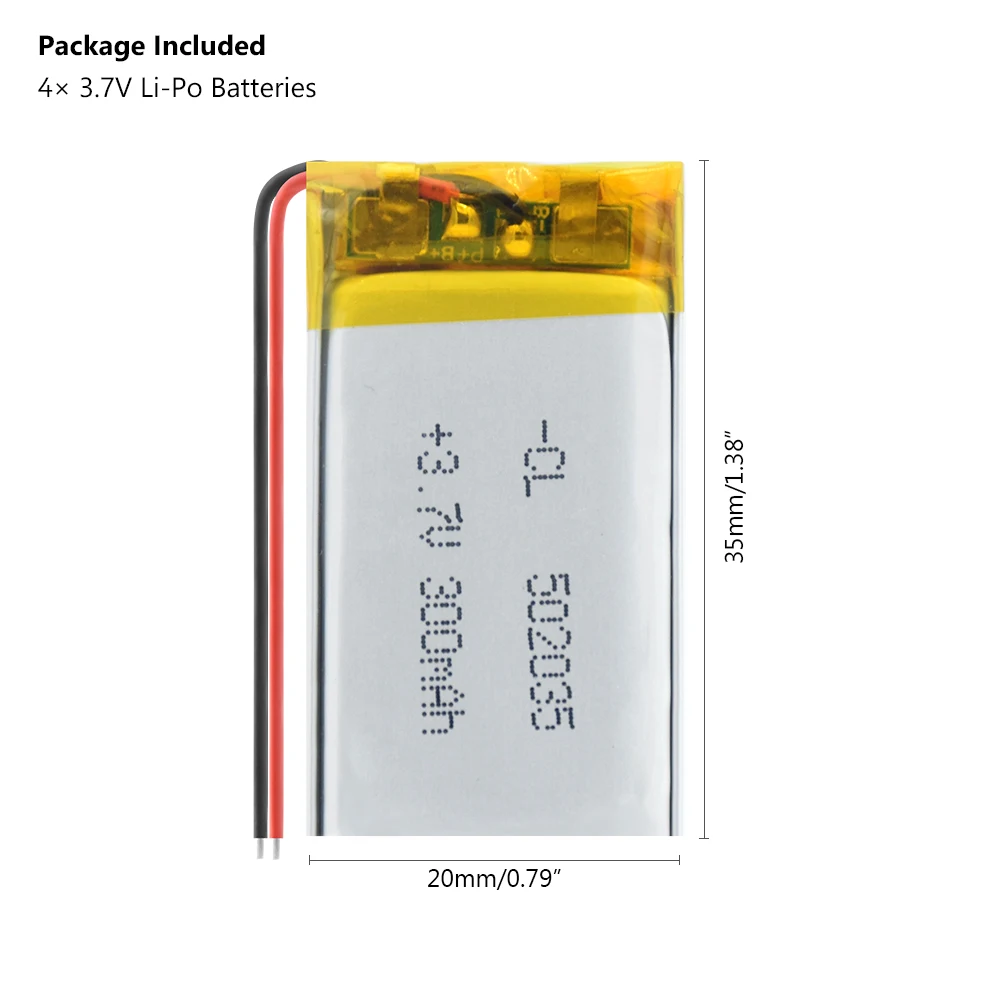 300 мАч 502035 3 7 в литий полимерный аккумулятор Bluetooth MP3 MP4 Смарт часы беспроводная