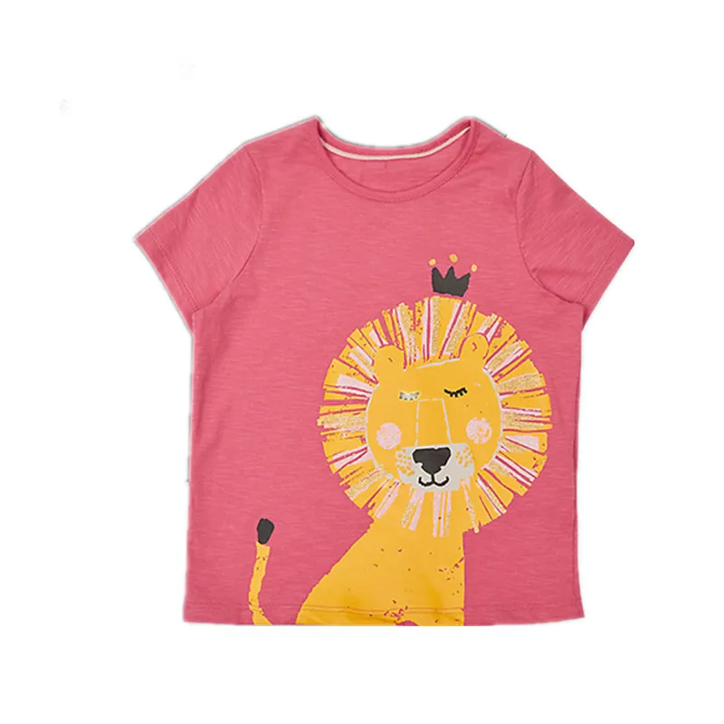 Летняя футболка в полоску с коротким рукавом для мальчиков хлопок, Повседневная футболка с принтом динозавра для девочек, распродажа - Цвет: 22