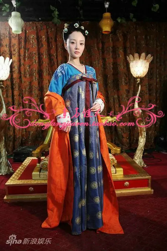 ТВ костюм Красота tempted все мире hanfu костюм высокой талией костюм синий