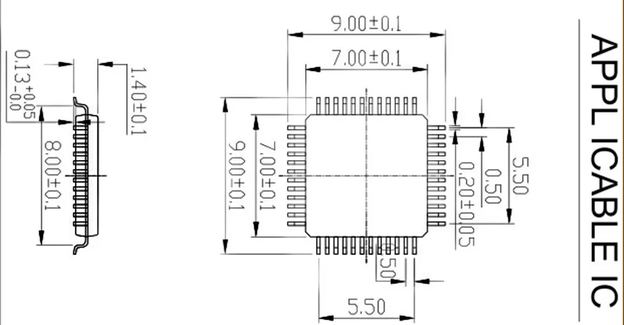 QFP48 к DIP48 IC тестовое гнездо 0,5 мм Picth/LQFP48 к DIP48 адаптер для программирования/TQFP48 к DIP48Adapter