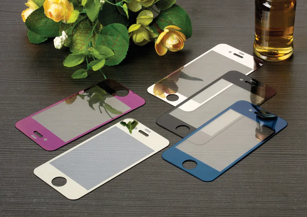 1/pcs Only Front Premium Plating Mirror Colored Tempered Glass for