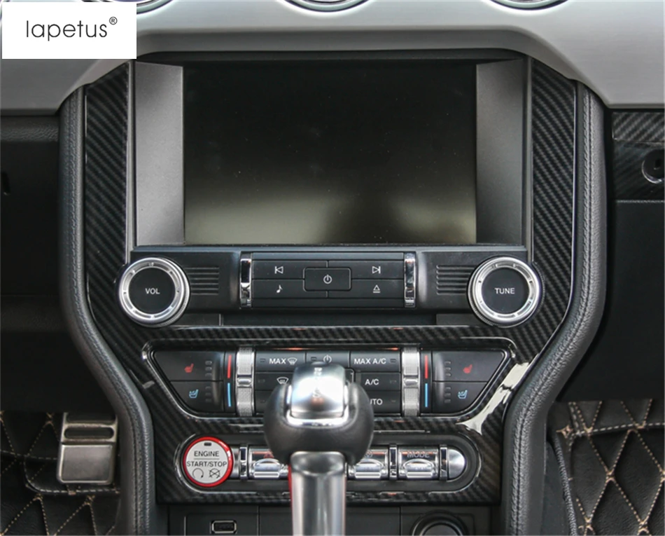 

Lapetus Accessories For Ford Mustang 2015 - 2019 Carbon Fiber Style Central Control Navigation GPS Display Panel Cover Kit Trim