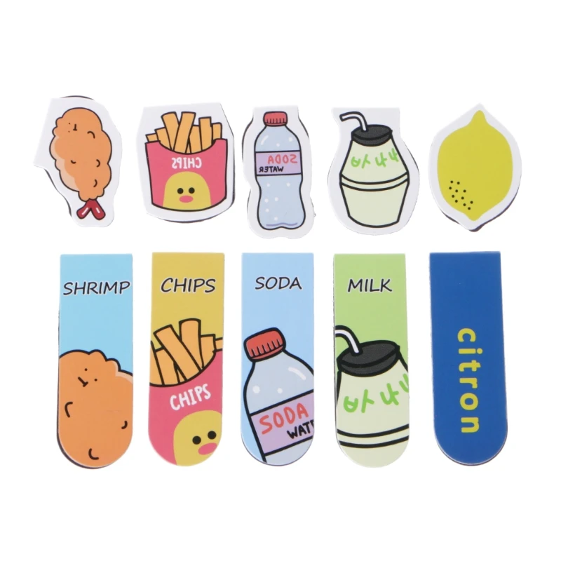

Cute 2Pcs Cartoon Metal Magnetic Bookmarks Note Memo Stationery Book Mark MAY-9