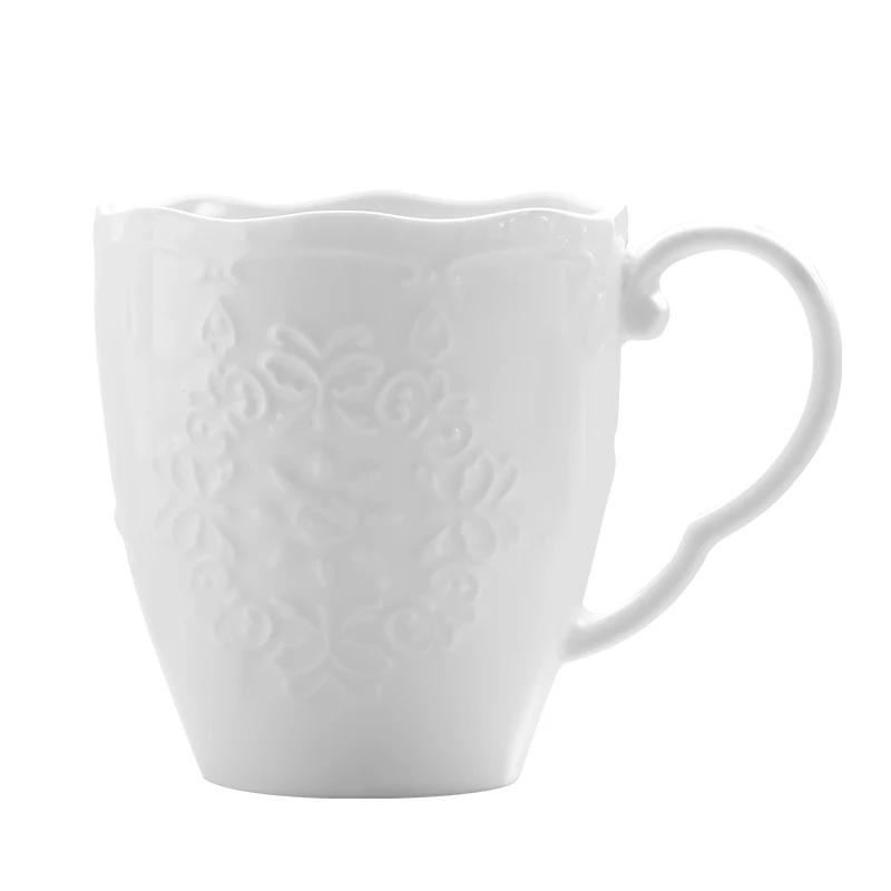 Новое поступление 3D Rilievo кружевная стильная керамическая кружка красивый европейский стиль фарфоровые МОРИНГ чашки для молока Кофе Чай Напитки TC011 - Цвет: A