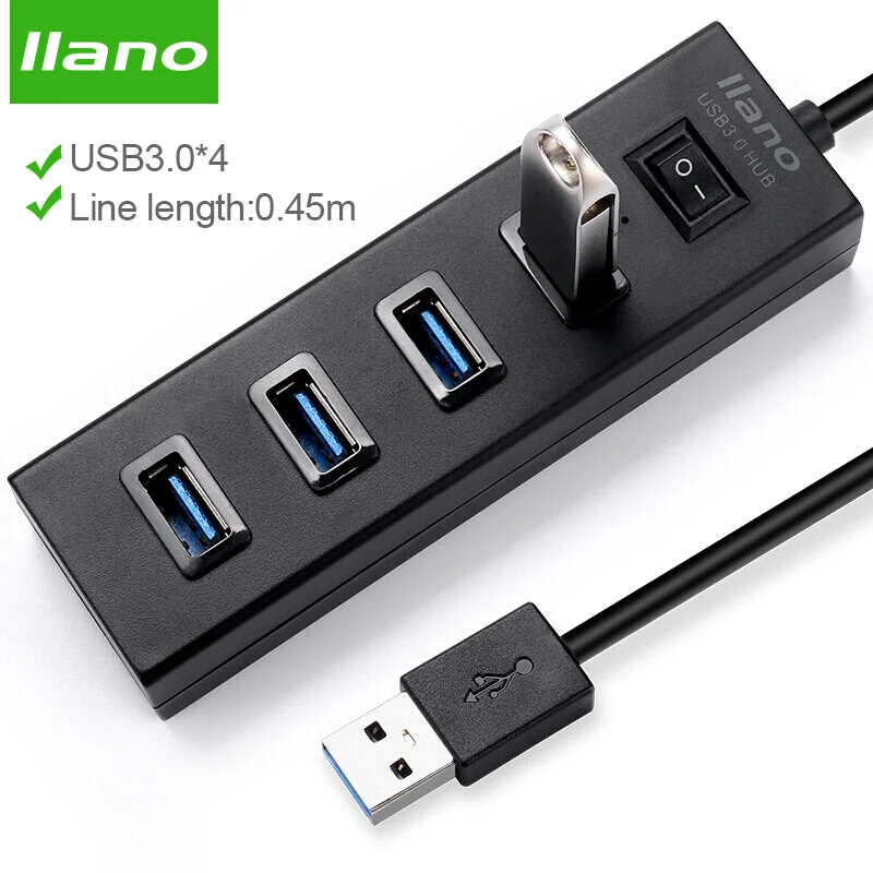 

llano USB HUB 3.0 external 4-port USB splitter for iMac laptop accessories USB 2.0HUB multi-port high-speed expansion High Speed