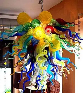 

Wedding Decor Multi Colored Hand Blown Glass Chandelier Light Italy Unique Design