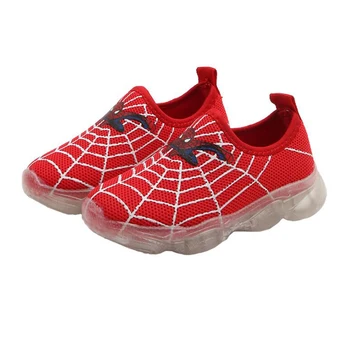 

Children Kids luminous Shoes Spiderman Sneakers for Boys Girls casual Sports fluorescent Shoes Toddler Kids Sneaker animal print