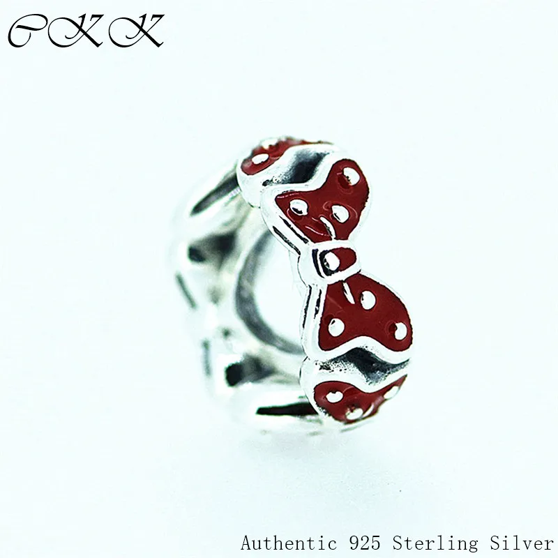 

Authentic 925 Sterling Silver Minnie bow spacer Charm With Red Enamel for Jewelry Making Fit Bracelets DIY Fine Jewelry PF191