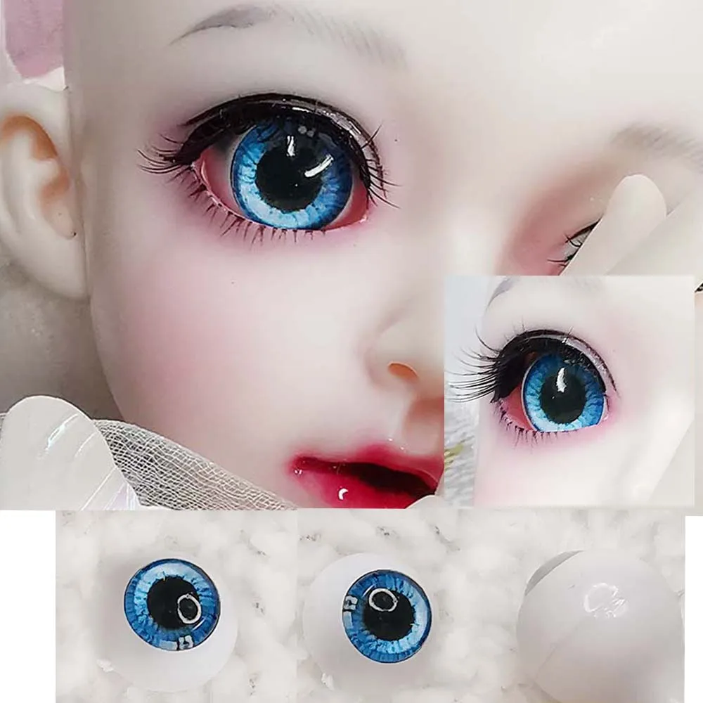 Nice Purple Pupil/&Red Iris 14mm Glass Eyes for Joint Reborn 1//4 BJD Dollfie