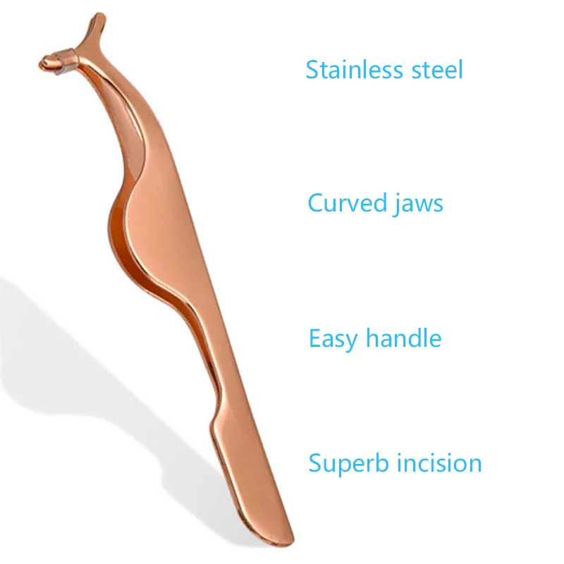 Розовое золото, зажим для переодевания ресниц, пинцет для установки накладных ресниц, помощник по установке, аксессуары для макияжа глаз