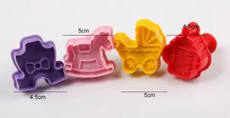 DIY Выпекание Формочки животные Рождество Пасха 3D формочки для печенья формочки для тортов мультфильм Sugarcraft Декор кухонный инструмент GYH - Цвет: 4pcs baby