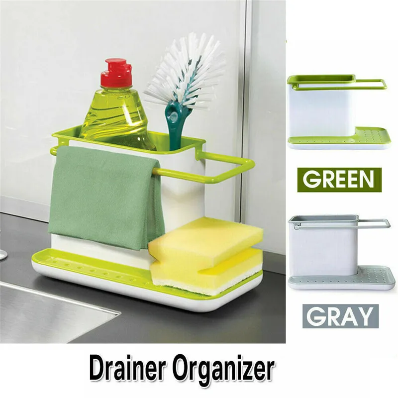 

Creative Separated Plastic Shelves Multifunctional Kitchen Storage Organizer Finishing Shelf Bathroom Sponge Clean Tool Kitchen