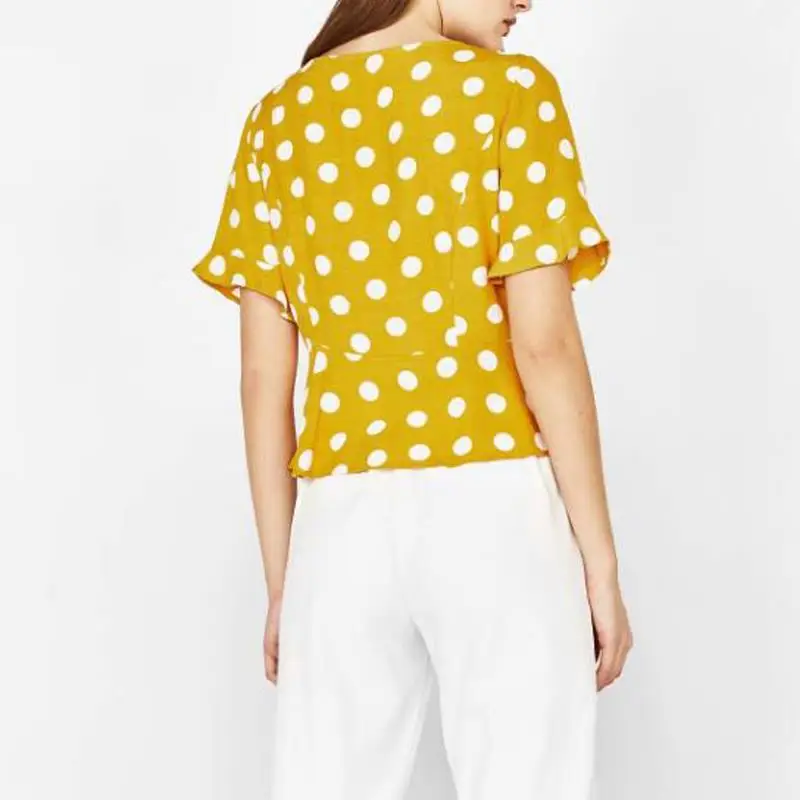Blusas mujer de moda 2018 женская блузка с коротким рукавом camisa feminina blusas синяя одежда