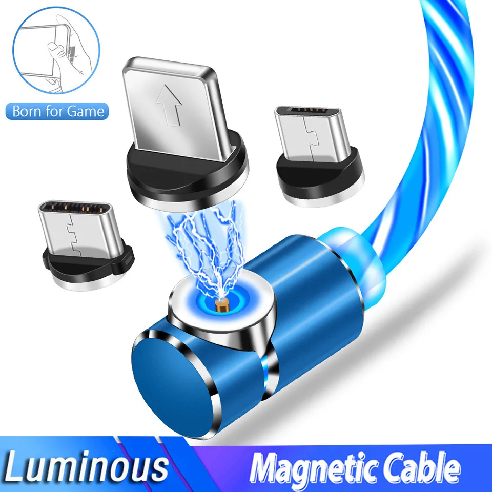 

Led Micro Usb Magnetic Charging Cable Usb Tipe C Wire Magnet To Charge The Phone for Huawei P30 Pro Honor 8S 10i 20i One Plus 7