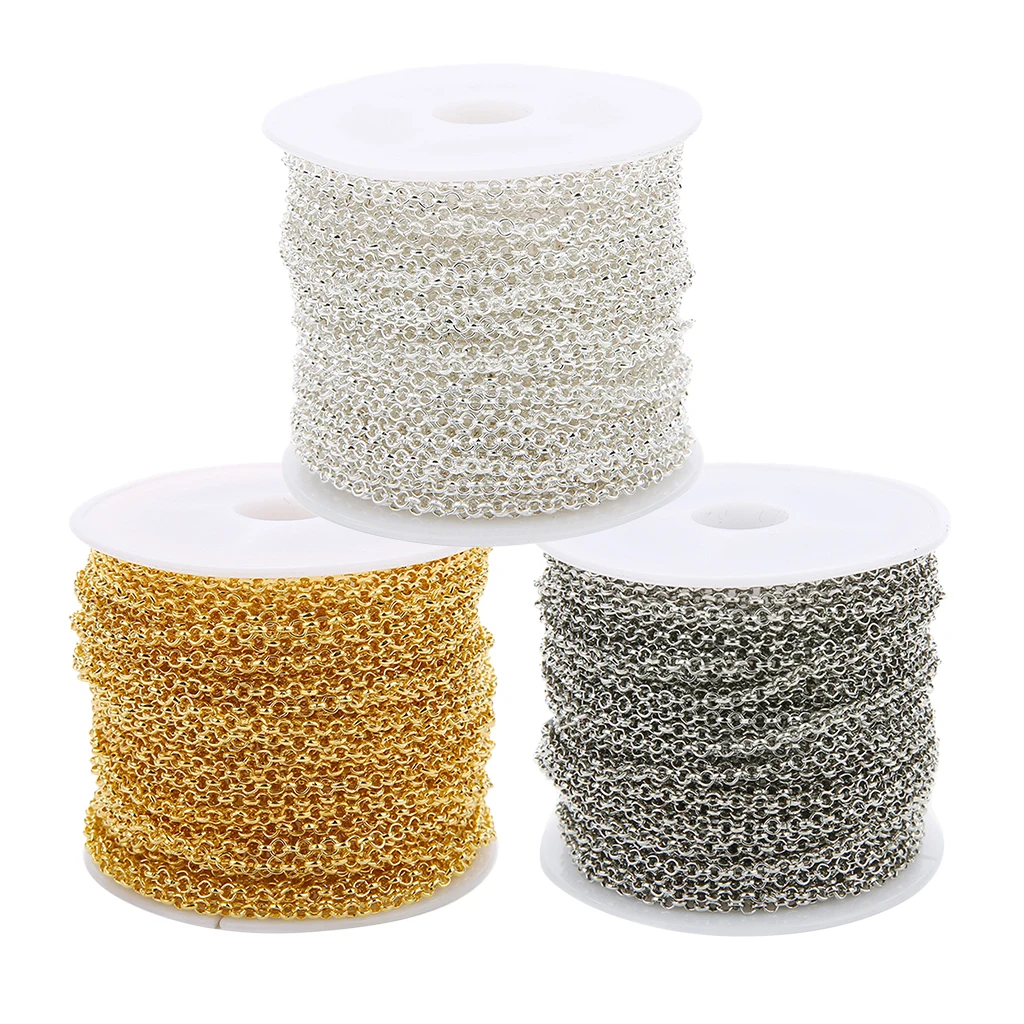 

10 Yards Multipurpose O Shape Jewelry Making Chain Findings Accessories Necklace Bracelet Extender Chain for DIY Craft 2mm