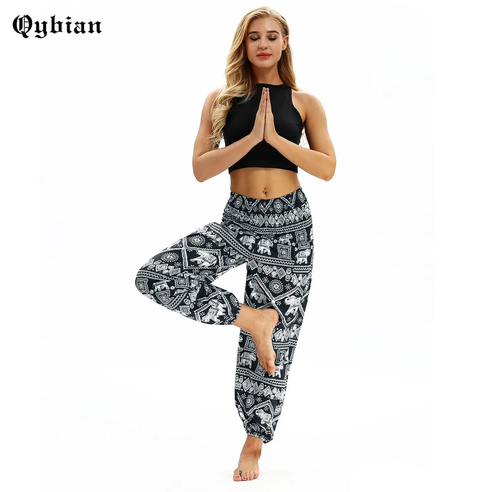 Qybian Summer Beach Harem Pants Women Casual High Waist