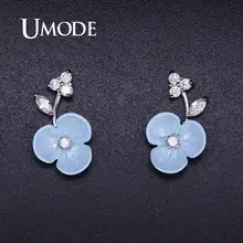 UMODE женские милые цветочные серьги для девочек простые CZ корейские сережки-Шпильки Модные маленькие циркониевые Роскошные ювелирные аксессуары UE0371