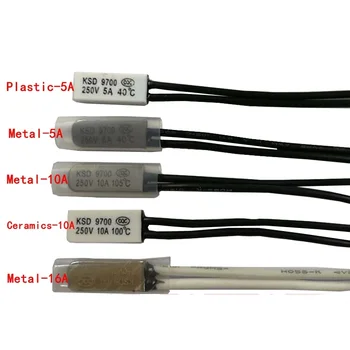 

XIXI 20PCS Ceramic Thermostat KSD9700 200C 210C 220C 230C 240C Bimetal Disc Temperature Switch Thermal Protector degree