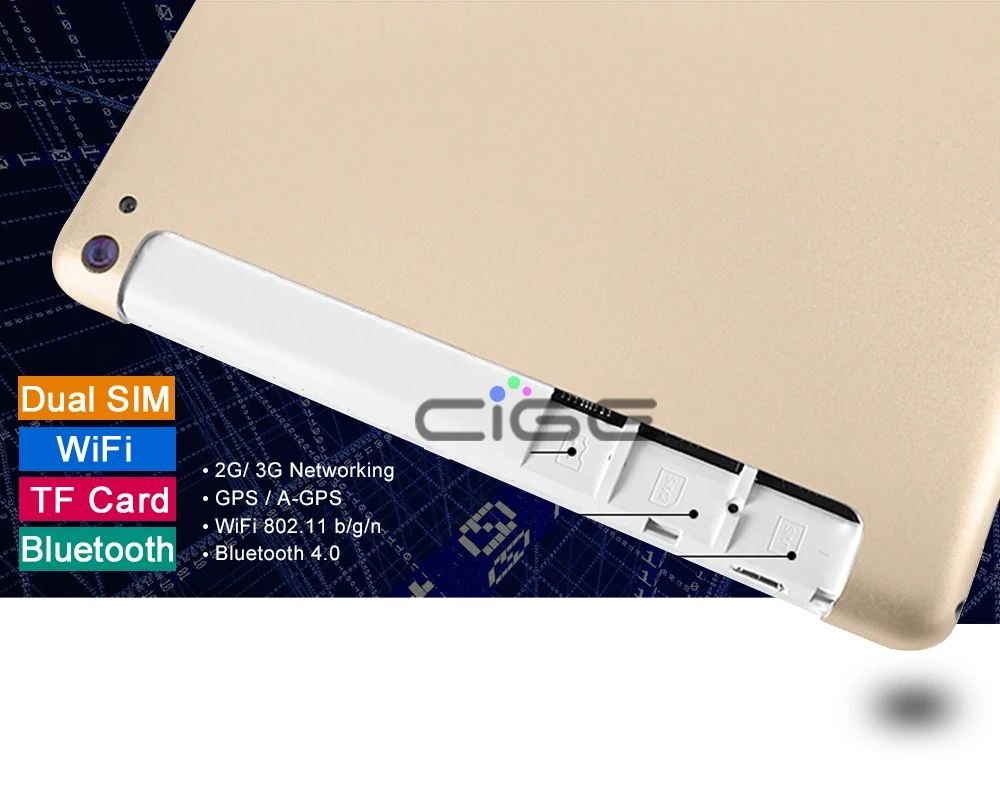 CIGE A5510 10,1-дюймовый 8-ядерный планшет 2018 ПК Android 7 3g Dual SIM 800*1280 ips 4 ГБ Wi Fi Bluetooth телефонный звонок google play gps