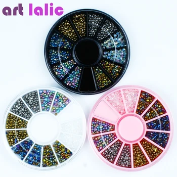 

Artlalic Mixed Color Chameleon Nail Beads Rhinestones Small Irregular 3D Nail Art Decorations in Wheel Manicure DIY Nail Tips