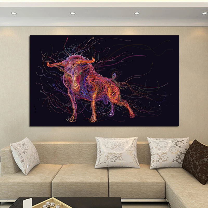 Новинка Лидер продаж абстрактные линии RELIABLI ART изображения крупного рогатого