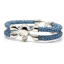 Индивидуальный размер, модный браслет с черепом ската для мужчин и женщин, роскошный мужской браслет с черепом