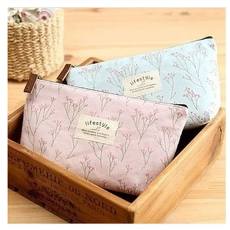 أزياء النساء أكياس التجميل الطازجة لطيف قماش متعددة الوظائف الزهور ماكياج المنظم حقيبة سيدة الزينة السفر أكياس