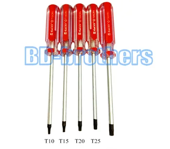 Online Colorful Bar PVC Handle Torx T10 T10H T15 T15H T20 T20H T25 T25H With Hole Screwdriver Screwdrivers Repair Tool 120pcs/lot