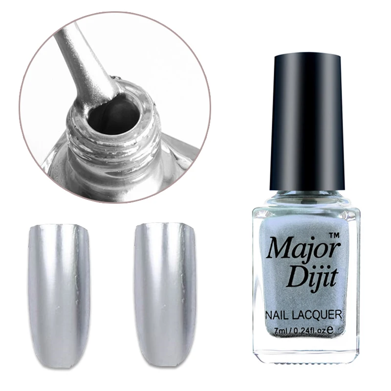 1Bottle Silver Magic Mirror Effect Metal Nail Polish 7ml Metallic Color
