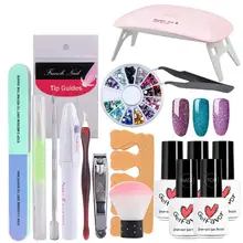 Gelfavor УФ лампа для отверждения ногтей ручка с наклейками буфера толкатель клипер Гель-лак комплект