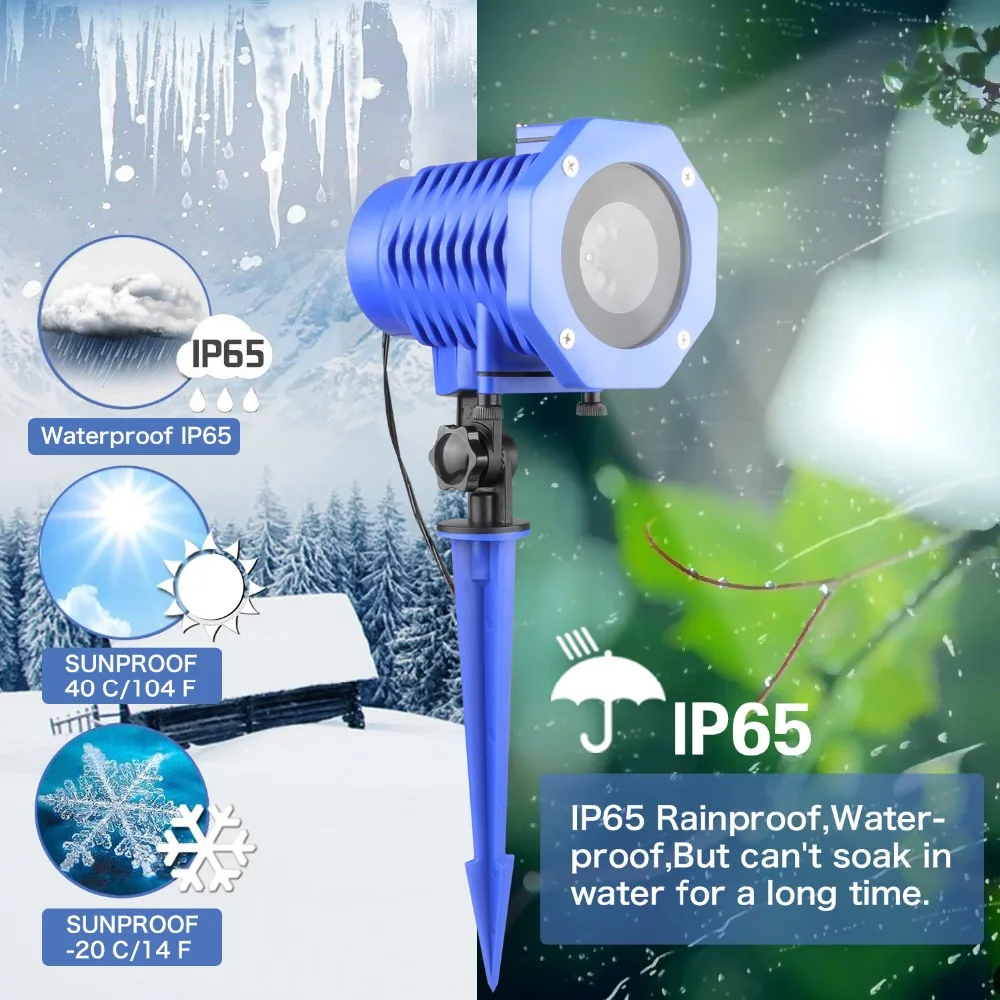 

LED Christmas Laser Projector Moving 12 Patterns Waterproof Outdoor Garden Laser Projector Spotlight Disco Xmas Halloween Lights
