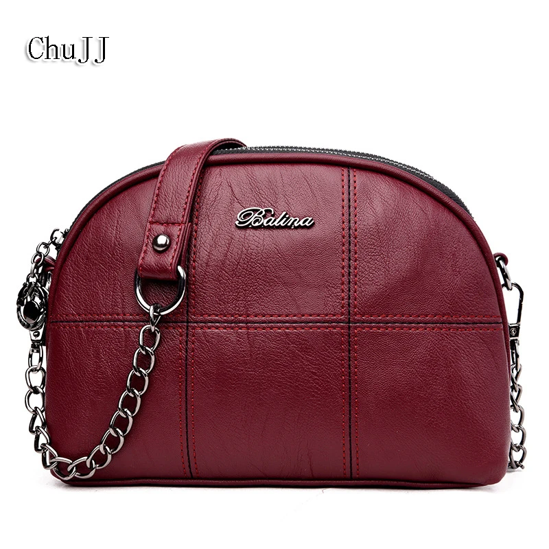 

High Quality Women's Genuine Leather Handbags Thread Shoulder CrossBody Bags Fashion Soft Shell Women Bags