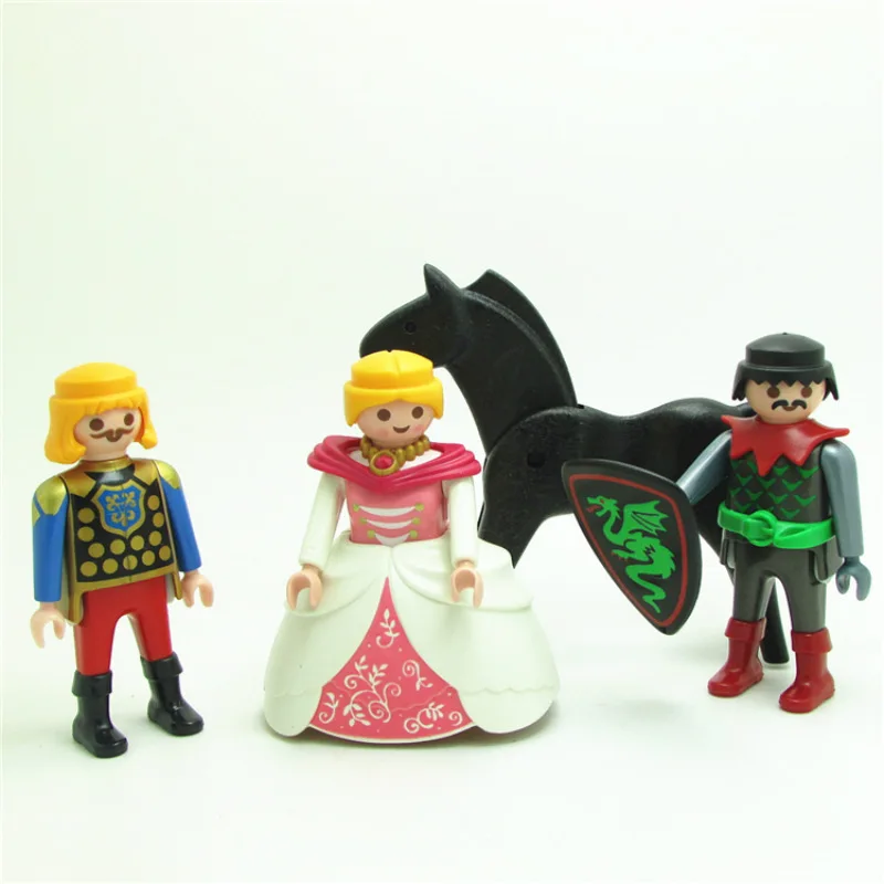 

Hot Playmobil Set Princess Prince Horse Action Figures Building Blocks Vinyl Dolls Sets Christmas Gift Toys for Children