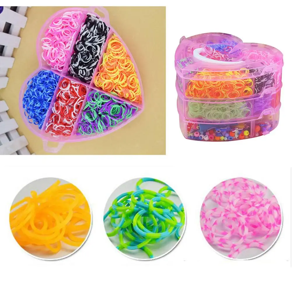 Тканые резиночки цветные Резиночки для плетения браслетов Twister Case Kit, набор инструментов для изготовления браслетов, комплекты для детей