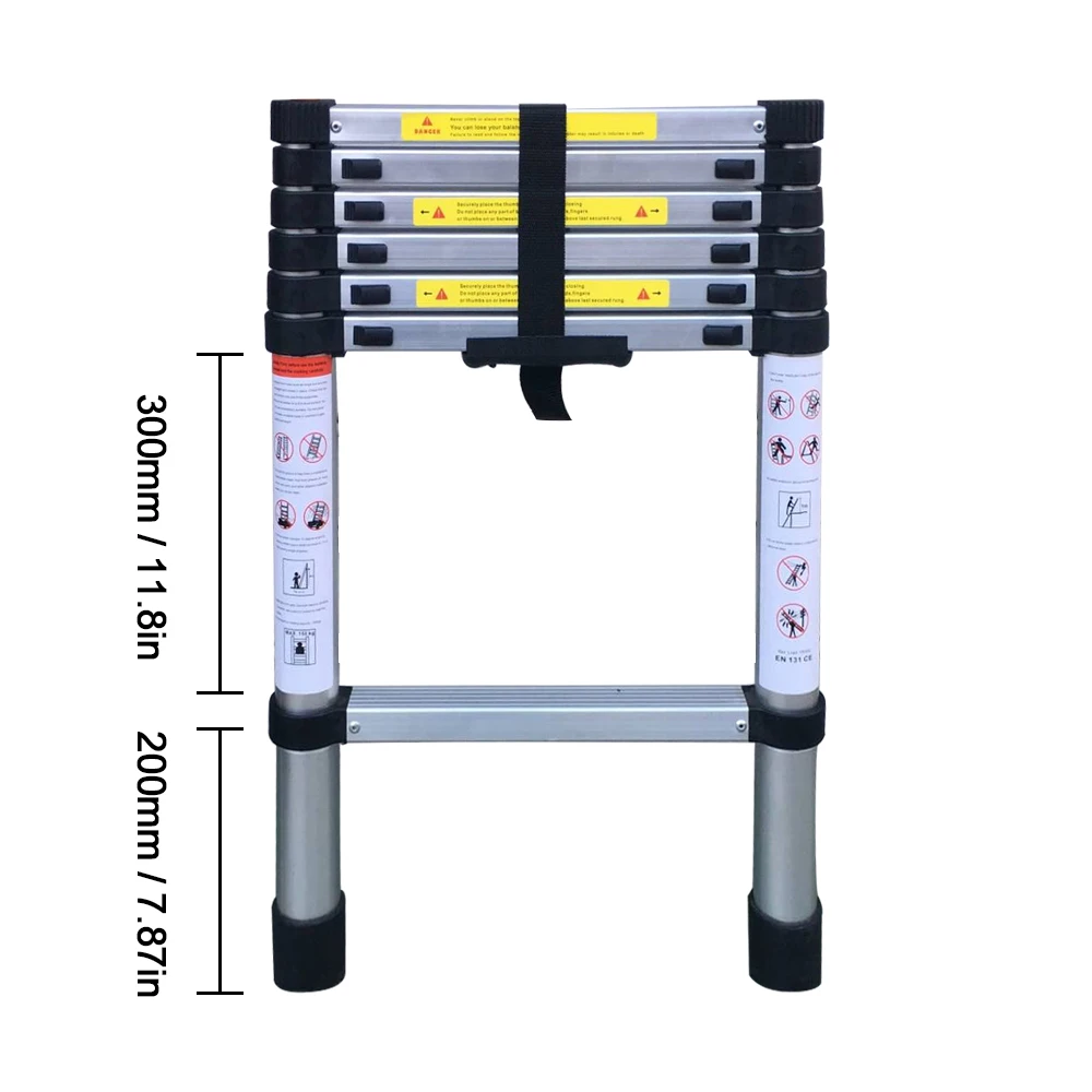 8.53FT (2,6 m) Выдвижная телескопическая, алюминиевая переносная лестница 9 шагов выдвижные лестницы с блокирующими механизмом безопасности