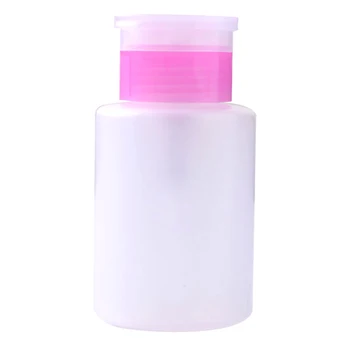 

Pink Empty Dispenser Pump Nail Art Polish Cleaner Remover Bottle 150ml Makeup