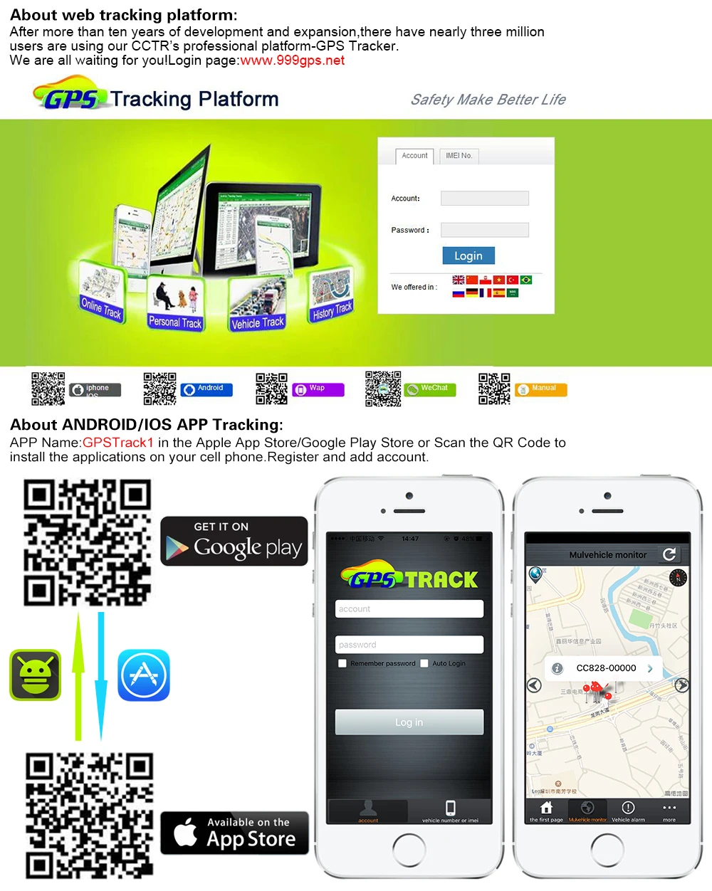 tracking device External MIC 3G GPS Car Tracker Vehicle Tracking Device CCTR-805G 800mAh Battery Long Standby Time Locator Free APP/Platform GPS Trackers