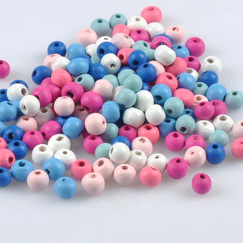 

300pcs 8mm Mixed color Wooden Spacer Beads For Jewelry making DIY MT2051-8