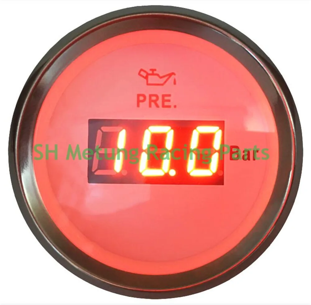 1pc Digital Oil Pressure Gauges 52mm 0 10Bar Oil Pressure Meters LCD