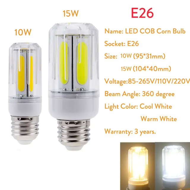 E27 LED Corn Bulb E12 E26 E14 B22 COB Light Replace 60W 80W Incandescent Lamp GL E27 LED Corn Bulb E12 E26 E14 B22 COB Light Replace 60W 80W Incandescent Lamp GL