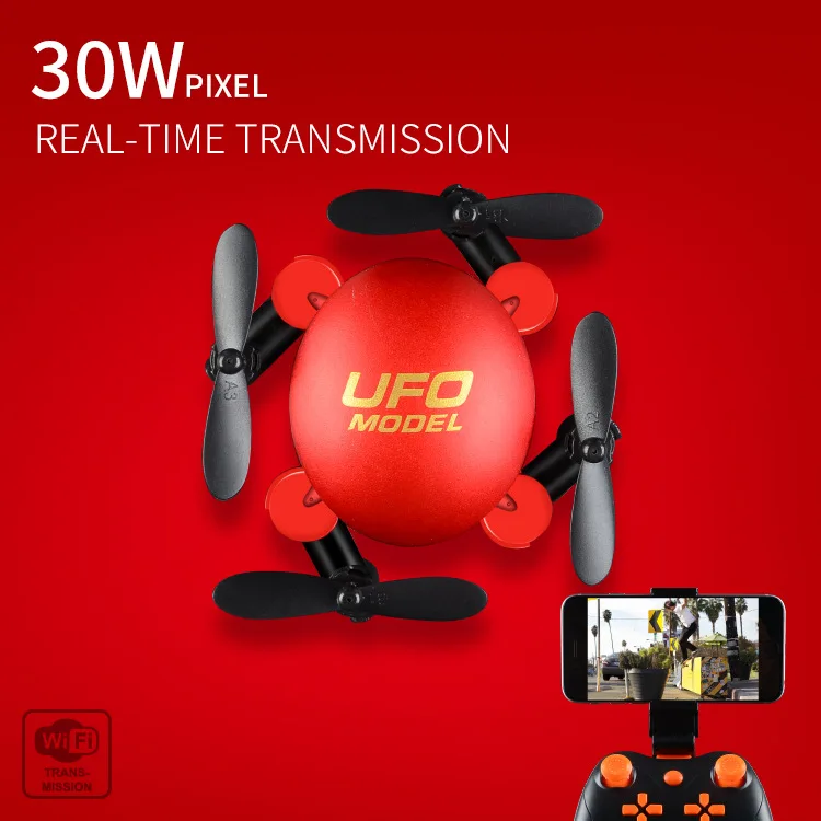 

Boy electric RC toy HJHRC 2.4G 4CH mini foldable fixed height HD camera WIFI real time remote control RC pocket drone quadcopter