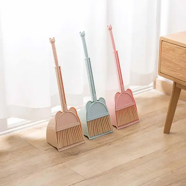 2PCS/Set Carton Broom Dustpan Set Kids Mini Desktop Sweep Cleaning
