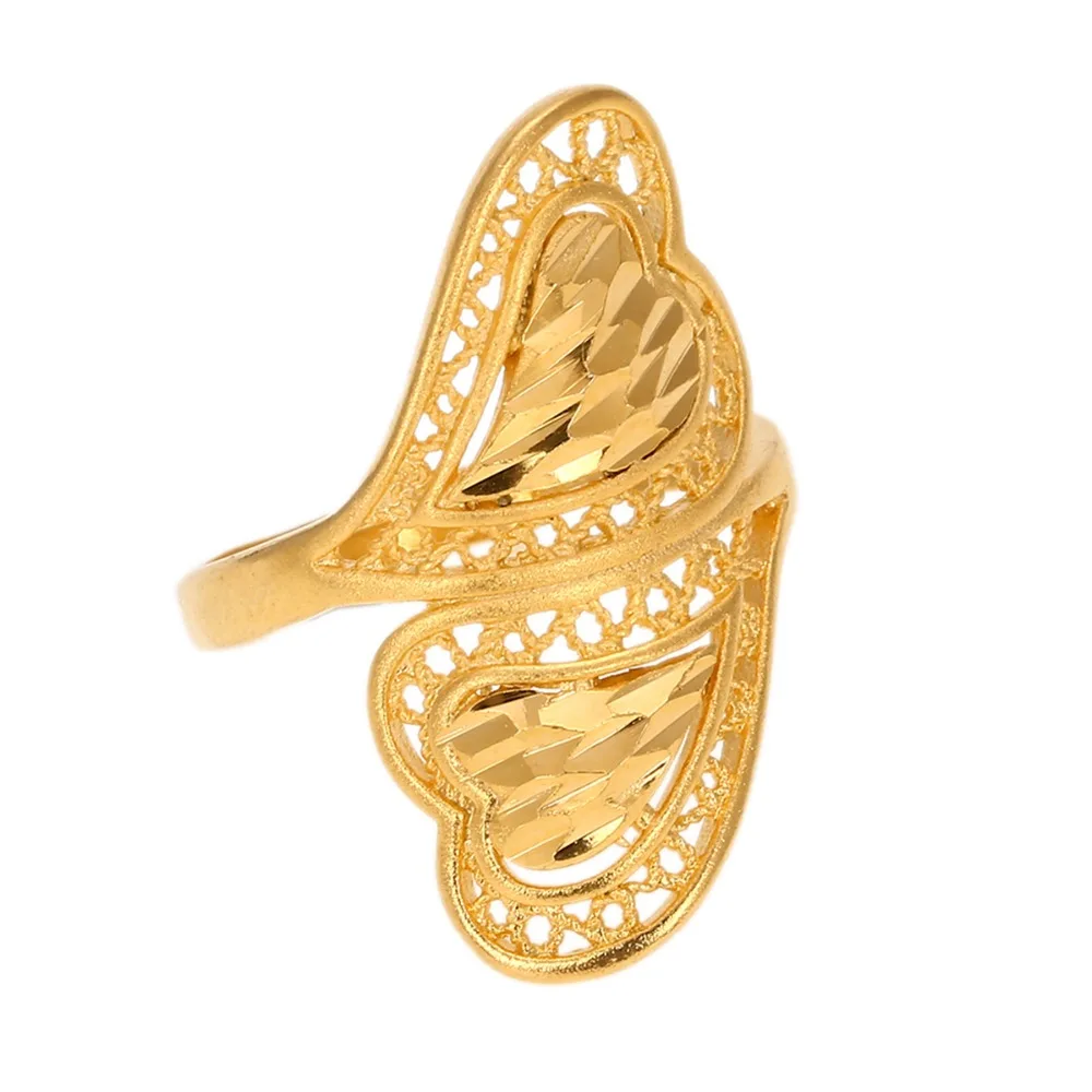 Здоровье латунный материал регулируемый размер обручальное кольцо золотого цвета для женщин Эфиопский патрон Кувейте модные кольца