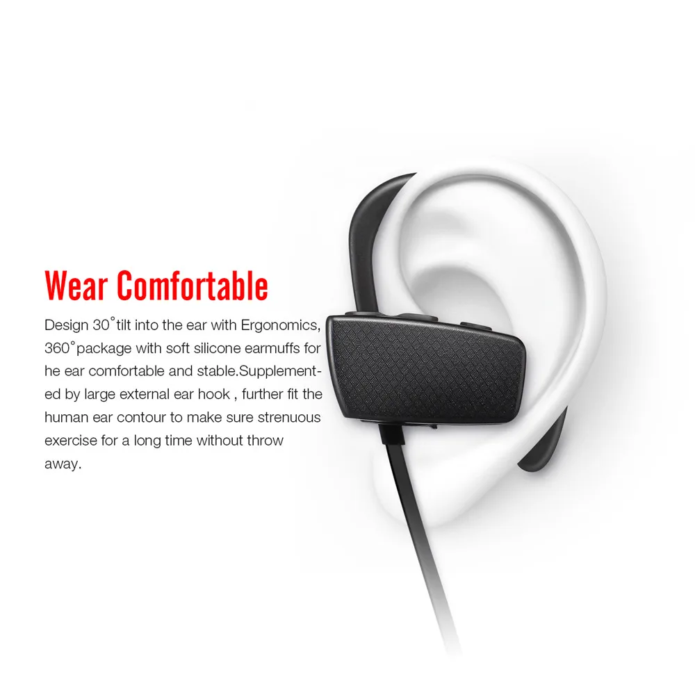 Sport Earphones sweatproof wireless bluetooth Handsfree VS Bluedio TN headphone Touch control ear hook with Mic Bass For Iphone  (1)