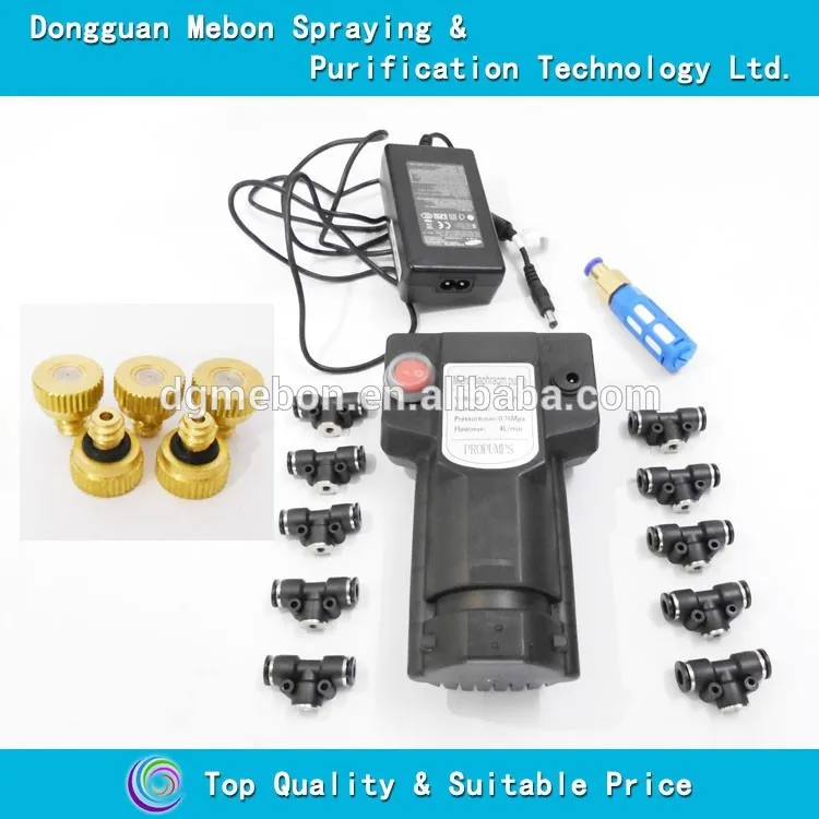 

Free shipping 30 nozzles micro fog pump system,water cooling misting systems