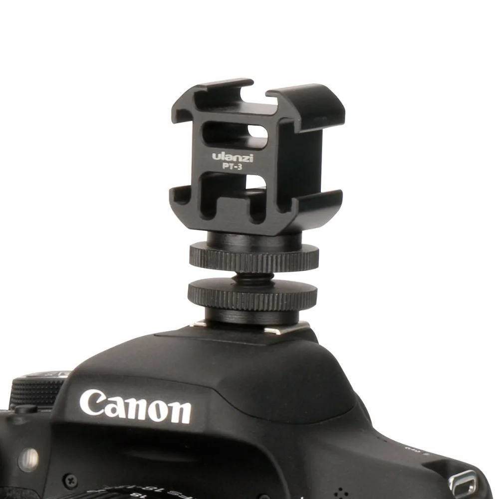Ulanzi PT-3S Triple Hot Shoe Mount Adapter for Nikon Canon Sony DSLR Camera