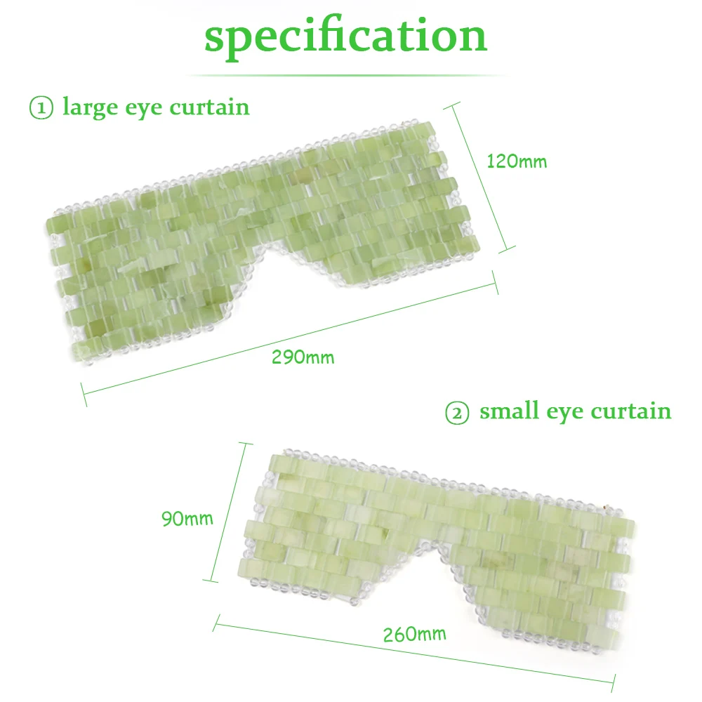 Новая Нефритовая маска для глаз Массажная игрушка натуральный нефритовый глаз расслабляющие камни для спа-массажа кожи массажный инструмент для ухода с коробкой